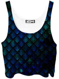 Galactic Dragon Scale Teal Crop Top