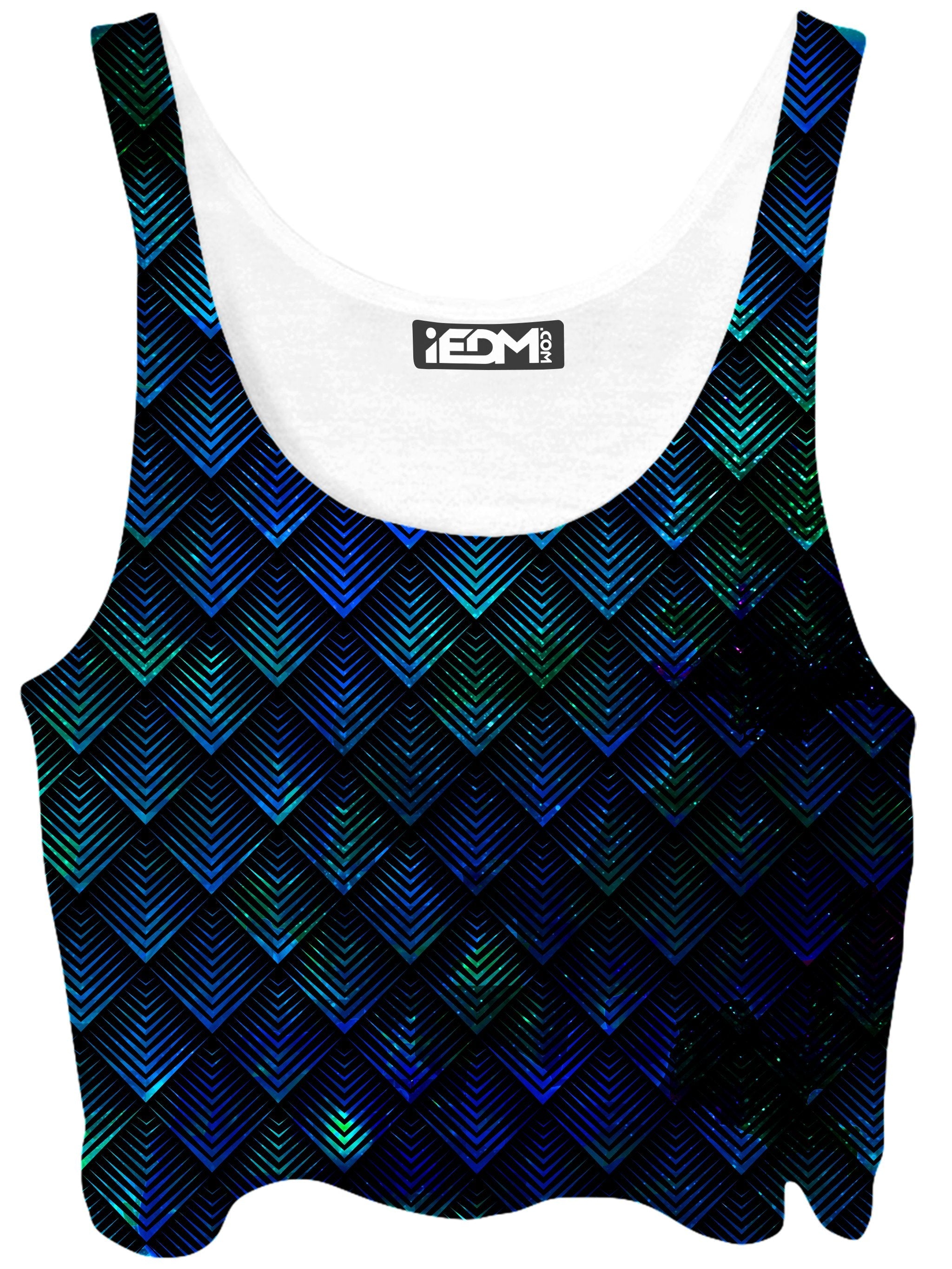 Galactic Dragon Scale Teal Crop Top