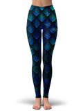 Galactic Dragon Scale Teal Leggings