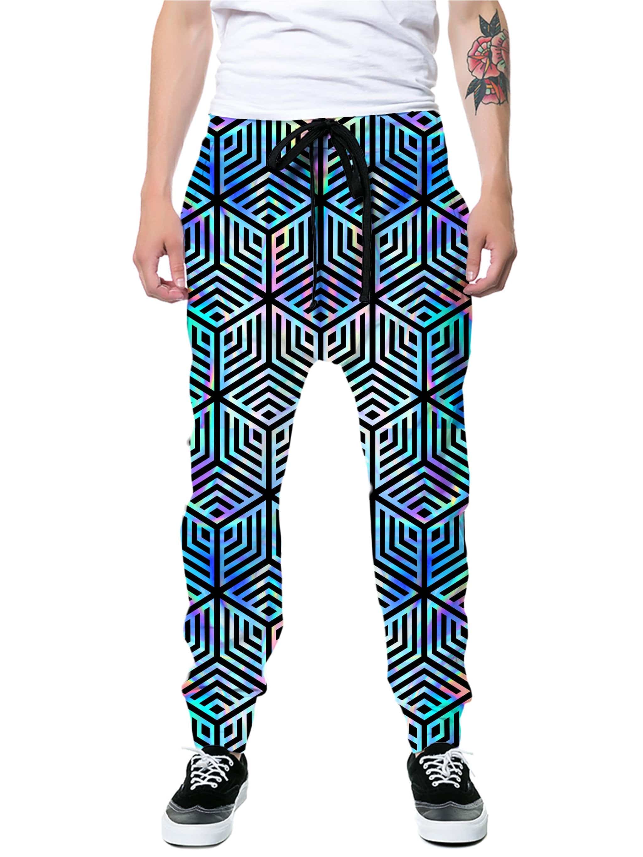Holographic Hexagon Joggers