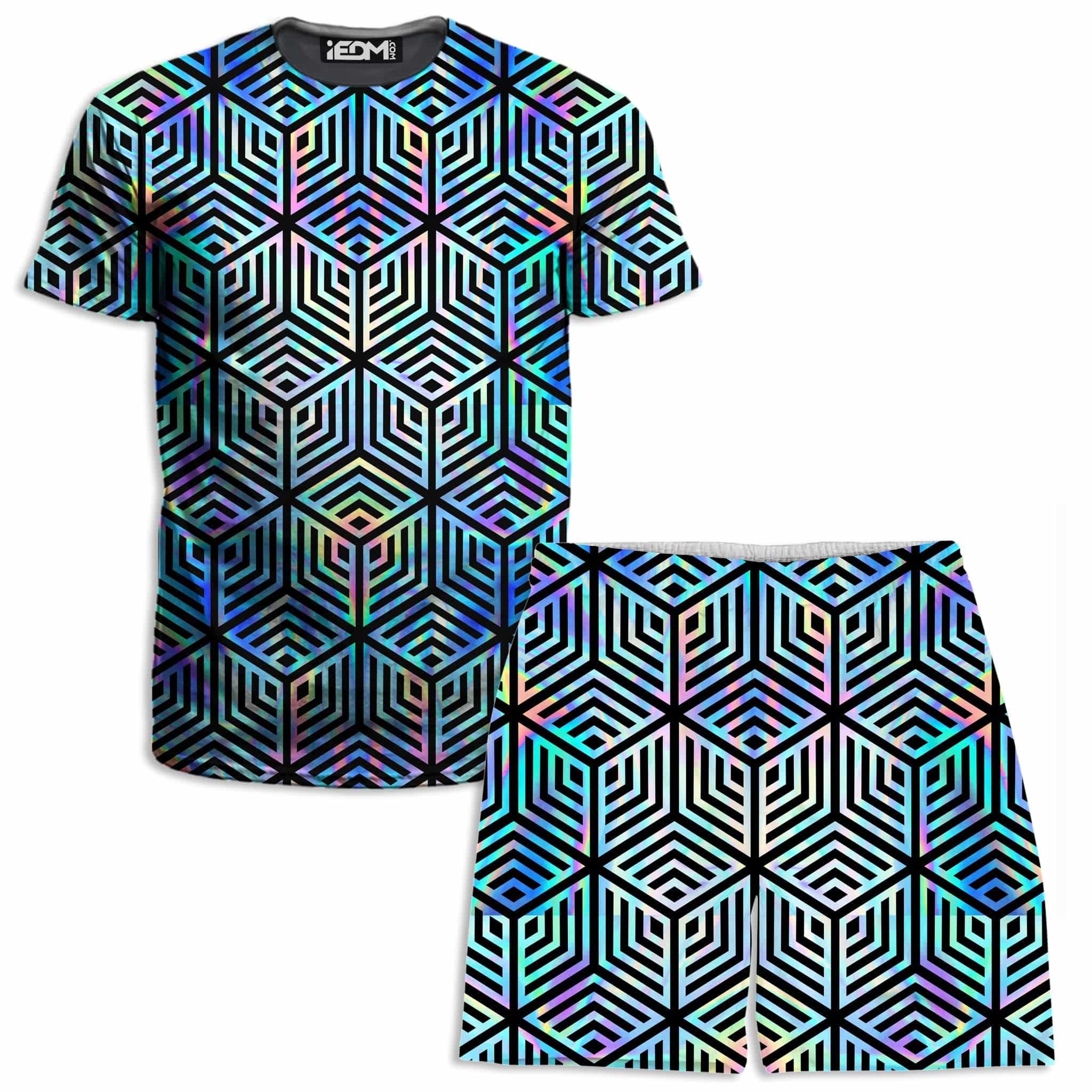 Holographic Hexagon T-Shirt and Shorts Combo