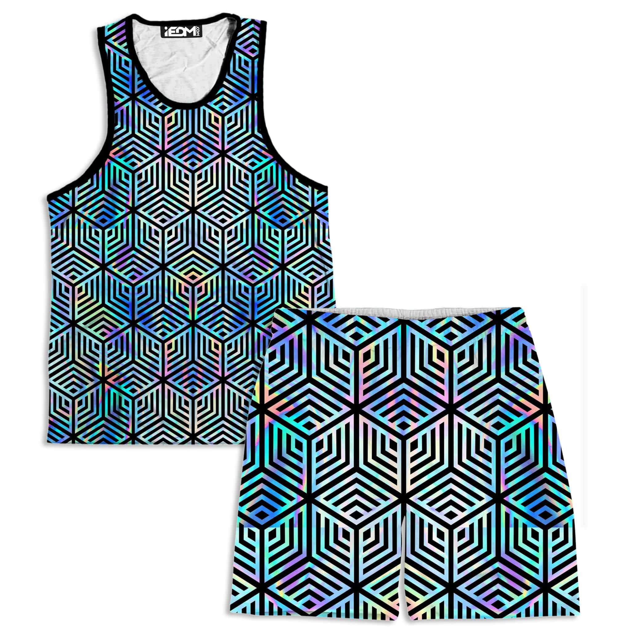 Holographic Hexagon Tank and Shorts Combo