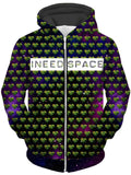 I Need Space Unisex Zip-Up Hoodie