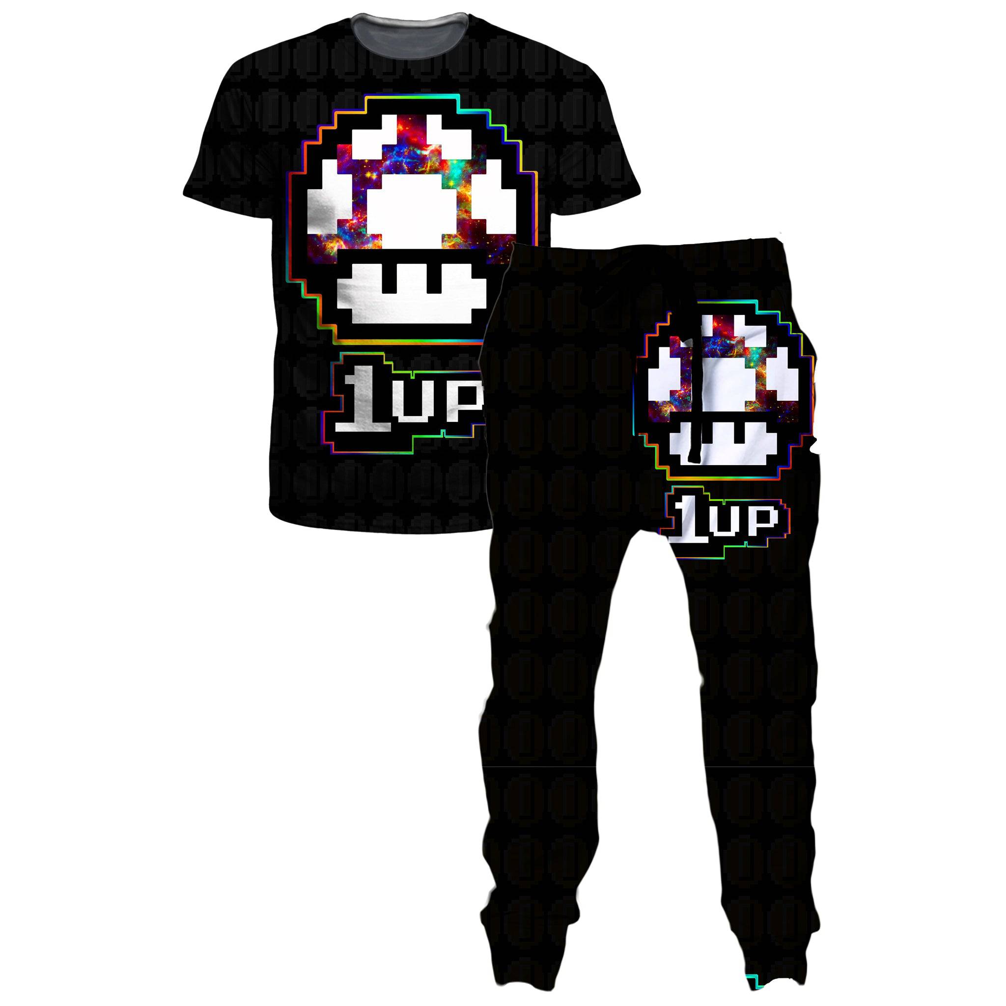 Level Up Mushroom T-Shirt and Joggers Combo