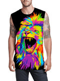 Psychedelic Lion Men's Muscle Tank