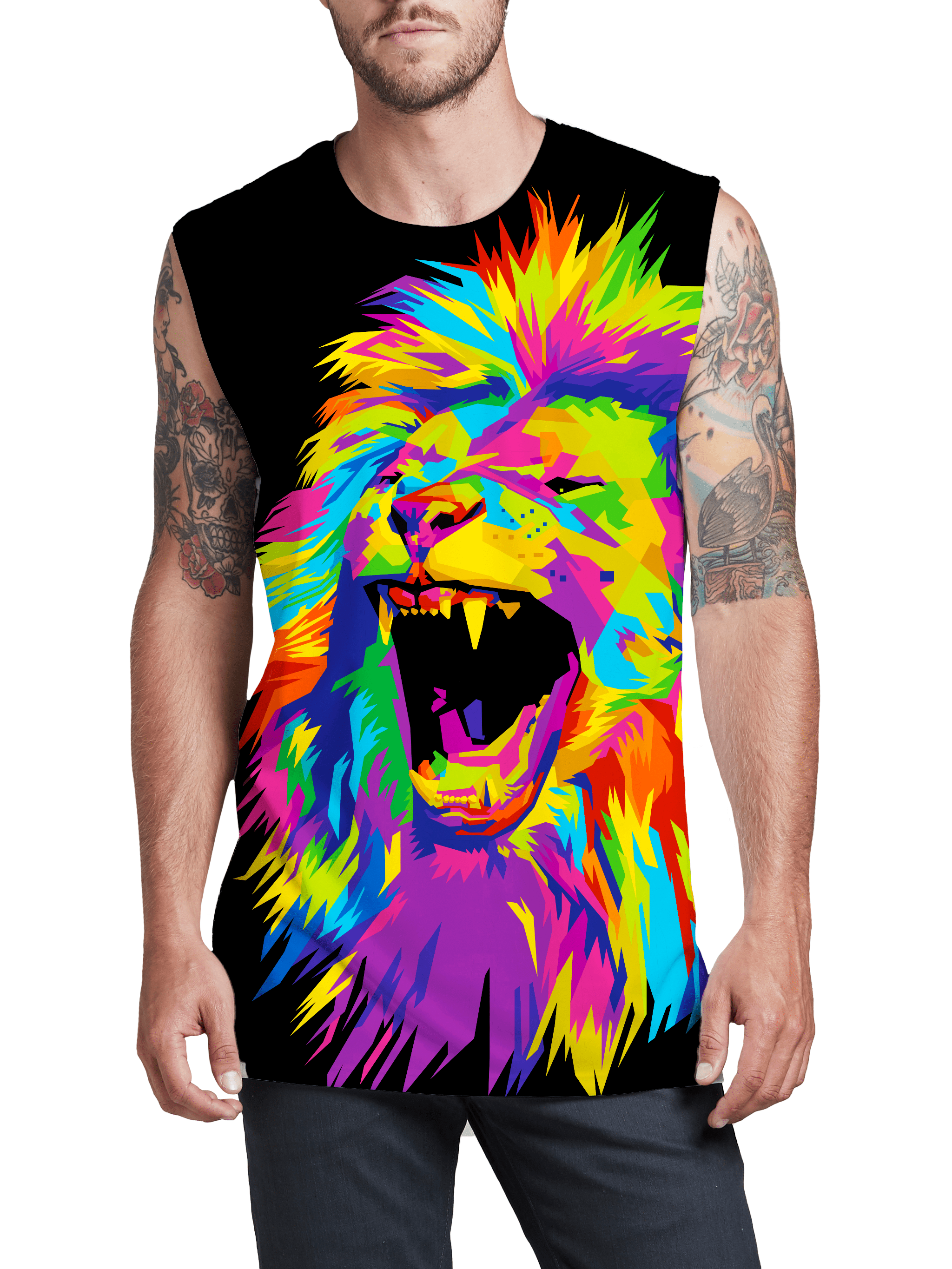 Psychedelic Lion Men's Muscle Tank