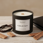 Vela Artesanal Cedro & Cuero o Black Coffe – Lata Negra Día del Padre
