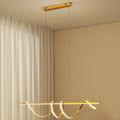 Adjustable LED Spiral Pendant Light with 3-Color Temperature, Gold Tone