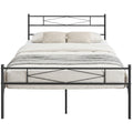 5ft King Metal Platform Bed Frame with Headboard & Footboard, 32 cm Underbed Storage, Steel Slat Support, Noise-Free, Black
