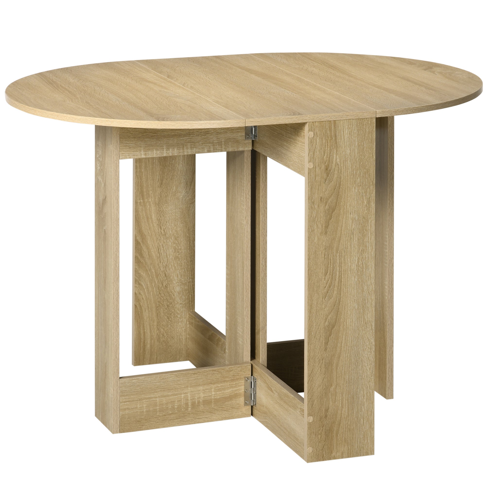 Folding Dining Table, Space-saving Drop Leaf Table for Small Space, Oak