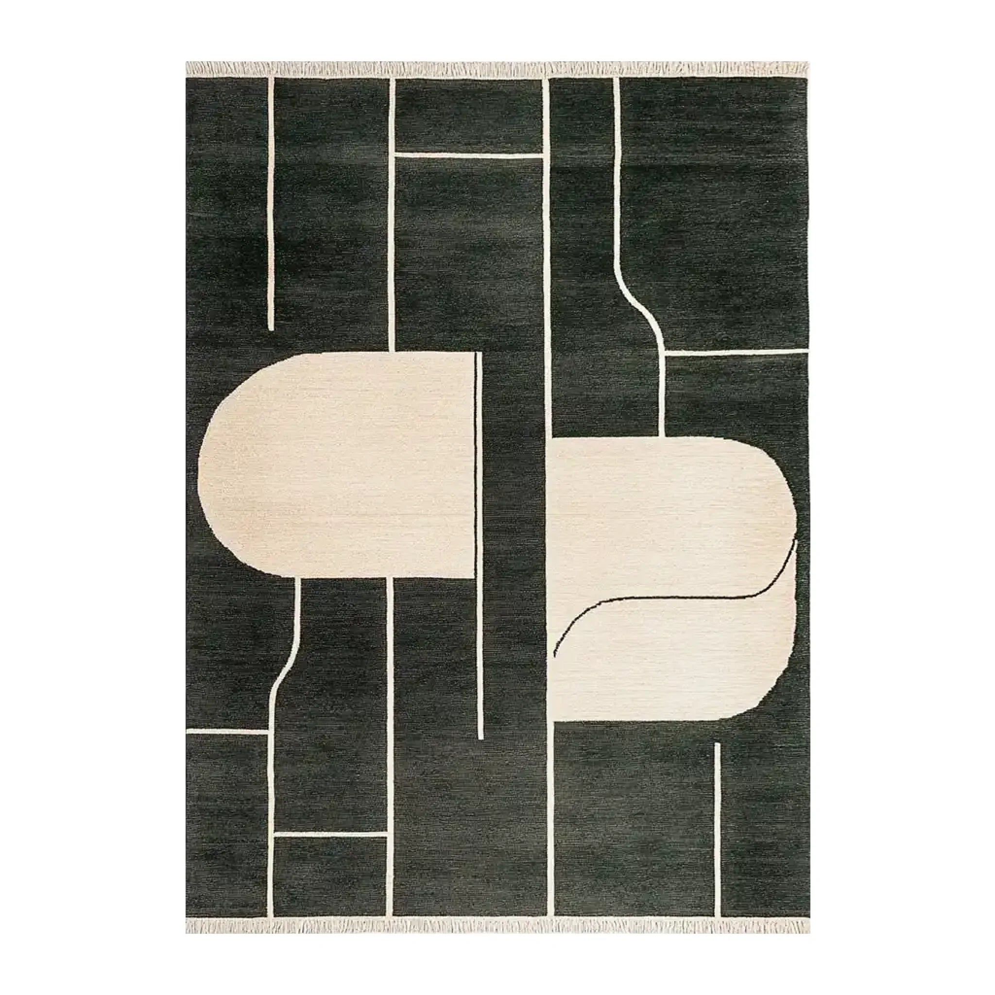 Oceanic Wave Drift Knotted Wool Rug