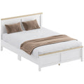 Full Size Platform Bed Frame with Headboard and Footboard, Storage & Easy Assembly, White