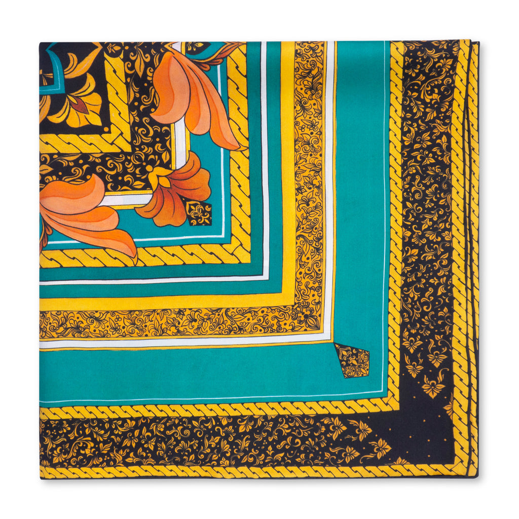 Floral Square Silk Scarf Olaya