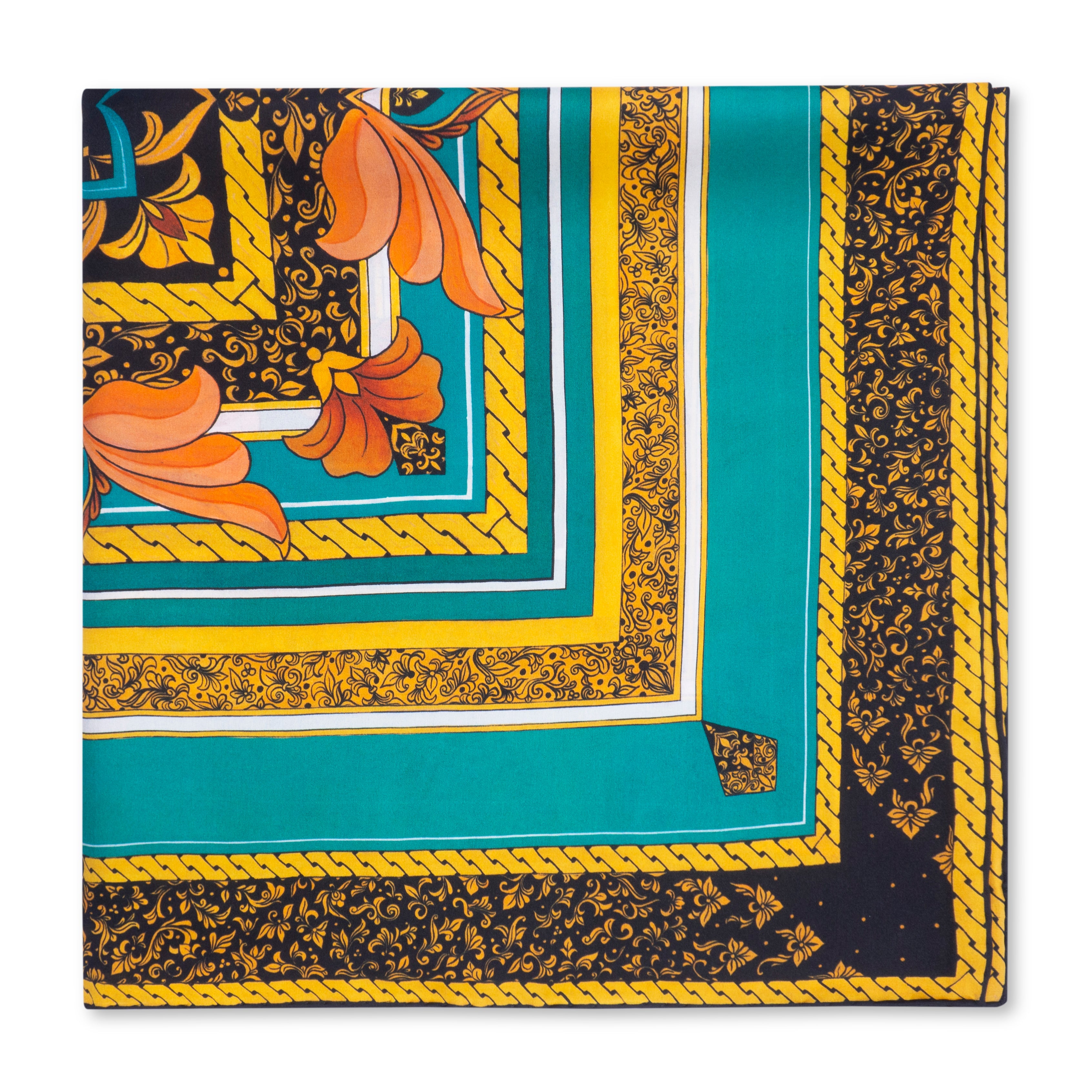 Floral Square Silk Scarf Olaya