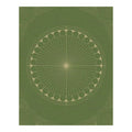 Olive Green Moon Art Deco Hand Tufted Wool Rug