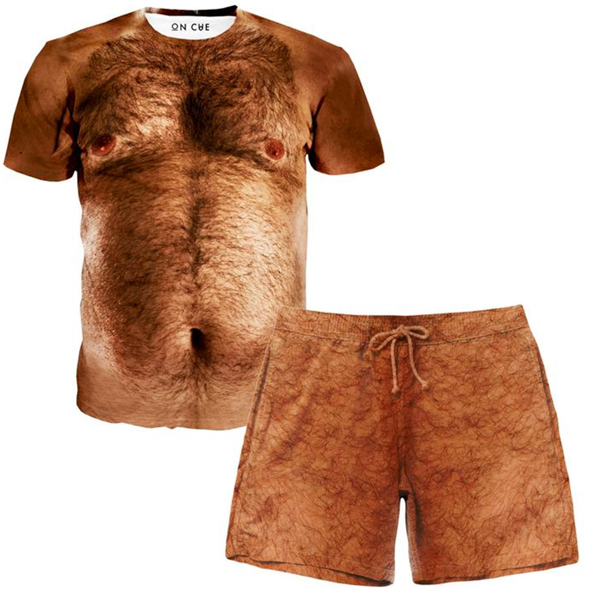 Hairy Chest T-Shirt And Shorts Combo