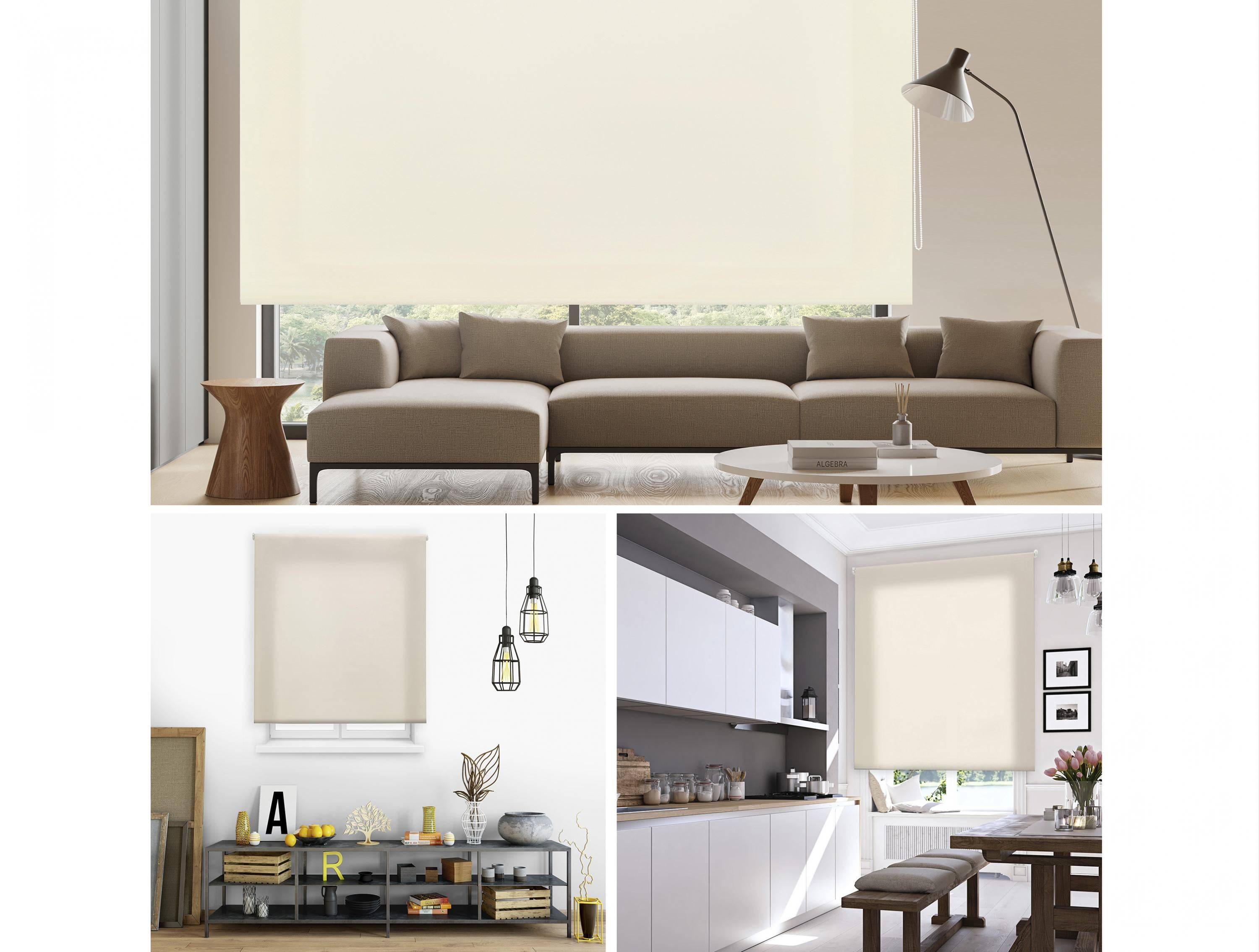 Cortina enrollable 180x250 BEIGE Poliéster Translúcido