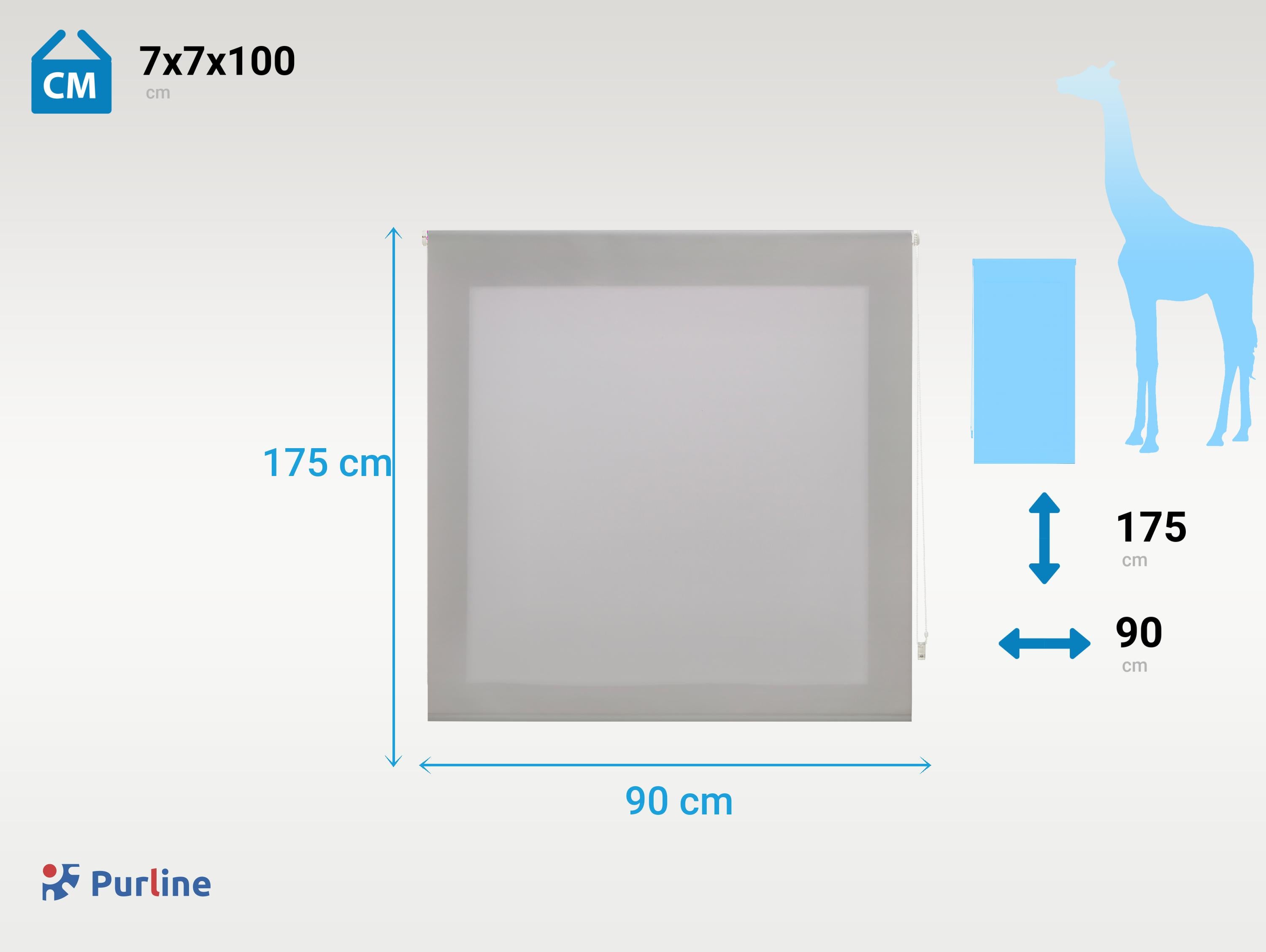 Estor Enrollable 90X175 PLATA Poliéster Translúcido