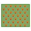 Orange Palm Trees Green Tufted Wool Rug - II