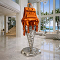 OSO Stainless Steel Molten Icon Sculpture - Height: 72 inch (183 cm) / Orange