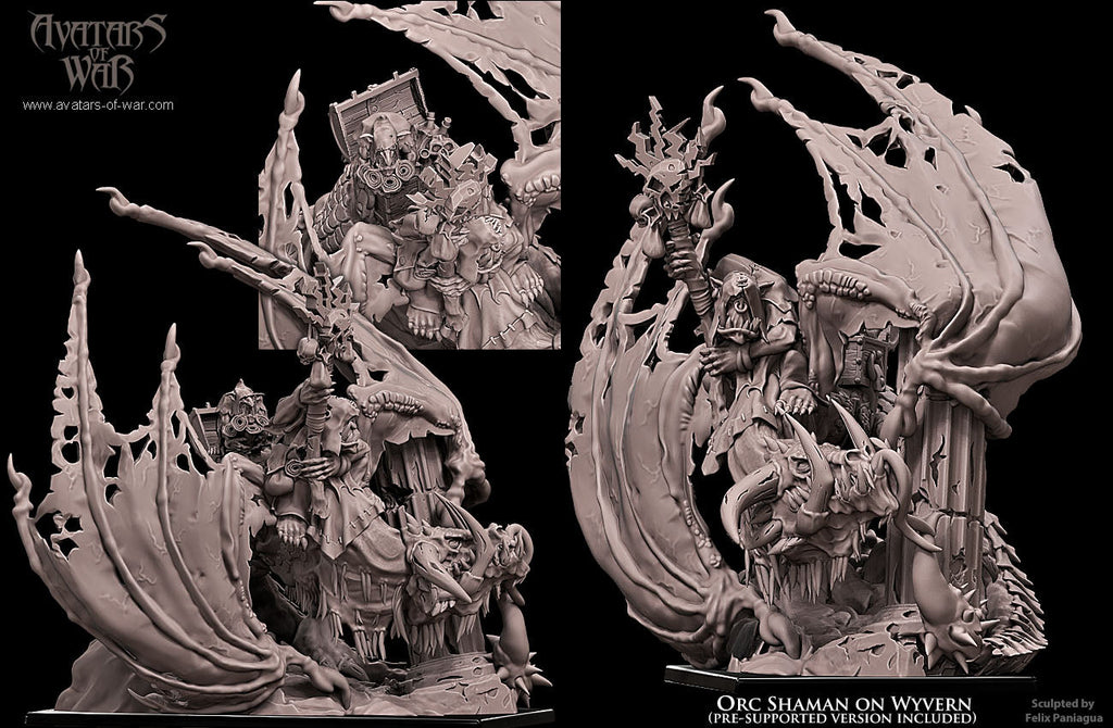 Orc Shaman on Wyvern, Avatars of War