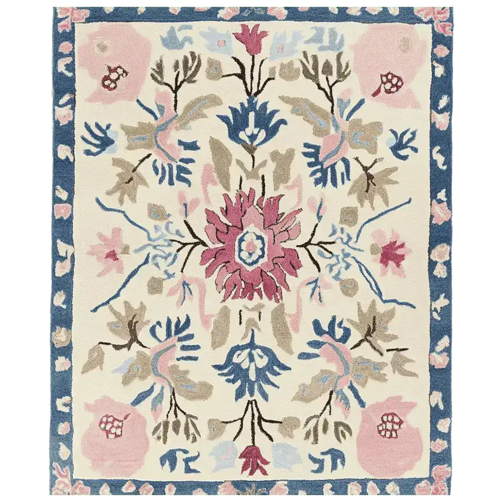 Ornate Flora Fringe Hand Tufted Rug