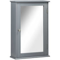Wall Mounted Bathroom Medicine Cabinet, Storage Cupboard with Mirrored Door, Grey