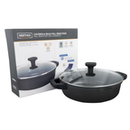Cacerola Baja Con Tapa de Cristal – Antiadherente Quantanium de PPG Reforzada Con Titanio