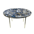 Oval Agate Gemstone Quartz Organic Edge Side Table