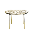 Oval White Agate Organic Edge Side Table