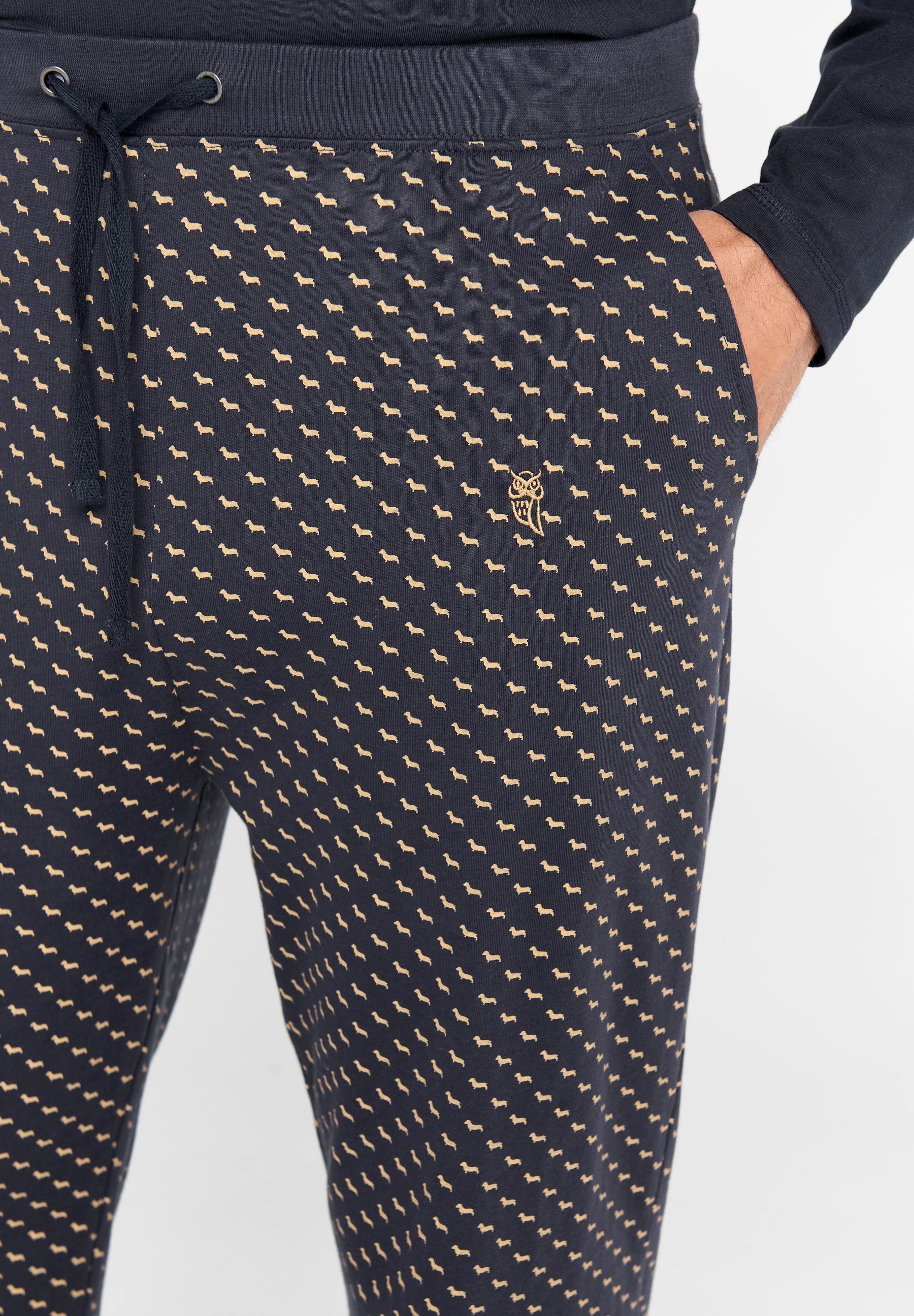 Pantalón Pijama Hombre Largo Algodón Punto Cuadros - Azul 8510_39