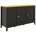 Modern Sideboard Cabinet with 3 Doors & 2 Adjustable Shelves for Dining Room or Living Room, Black