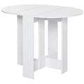 Folding Dining Table, Space-saving Drop Leaf Table for Small Space, White