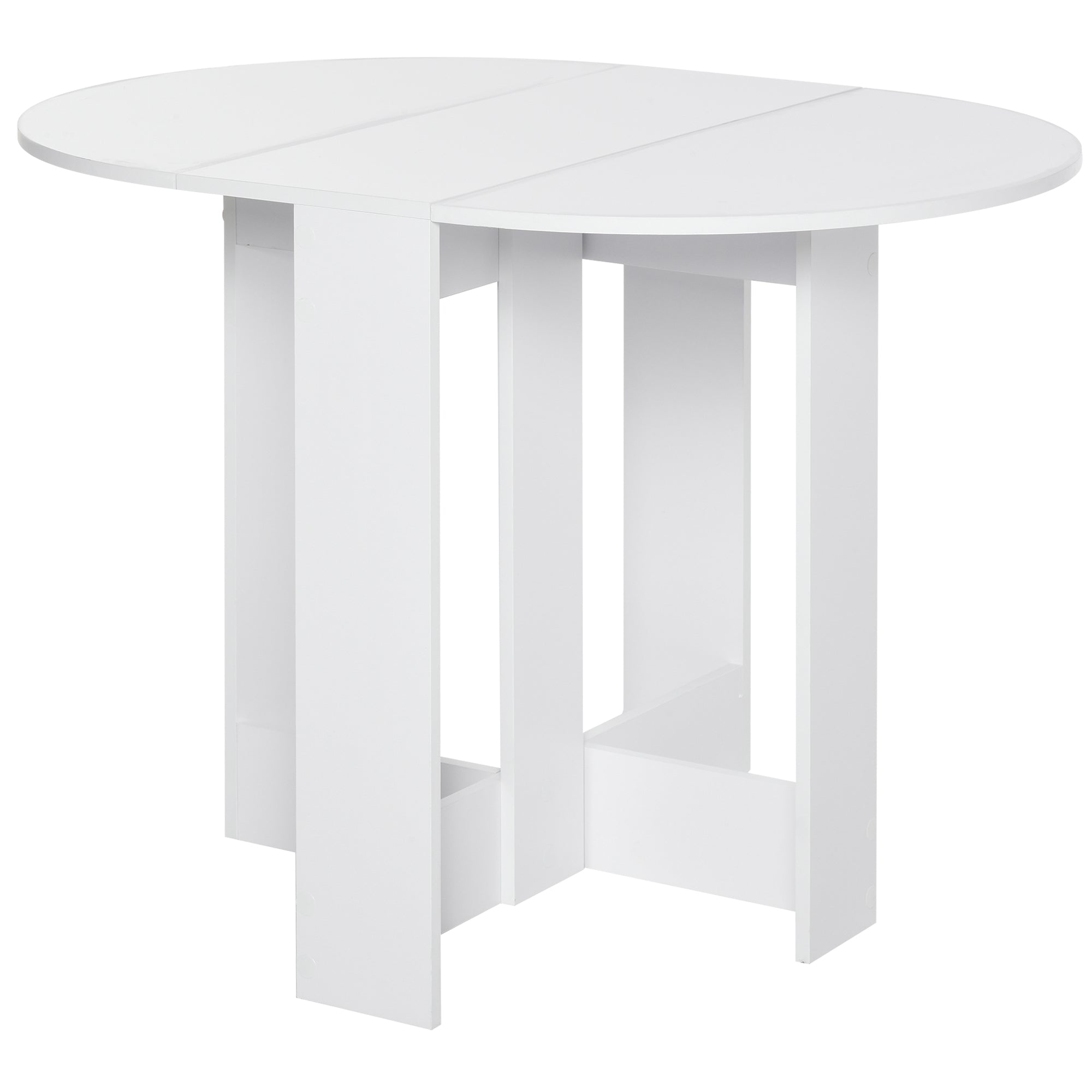 Folding Dining Table, Space-saving Drop Leaf Table for Small Space, White