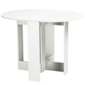 41" Oval Foldable Drop Leaf Table for Small Spaces, White