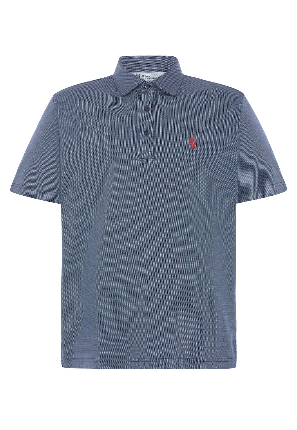 Polo Hombre Manga Corta Premium Algodón Geométrico - Azul 0010_39