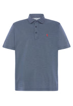 Polo Hombre Manga Corta Premium Algodón Geométrico - Azul 0010_39