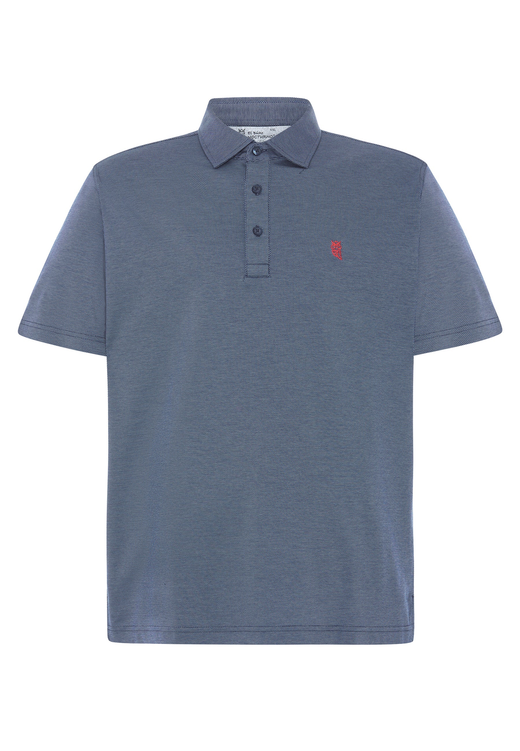 Polo Hombre Manga Corta Premium Algodón Geométrico - Azul 0010_39