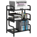 3-Tier Printer Stand with Storage Shelves for Home Office, 55 x 40 x 77cm, Black