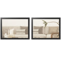 40W x 30H cm Rectangular Wall Mirror for Bathroom, Living Room & Hallway, Set of 2, Black