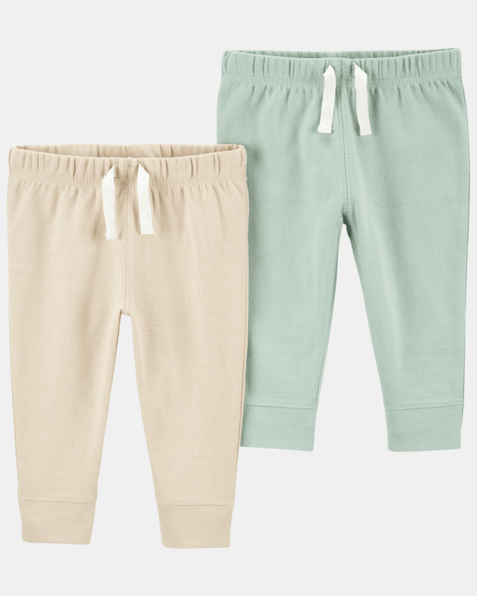 Pack 2 pantalones de algodón, oliva y khaki