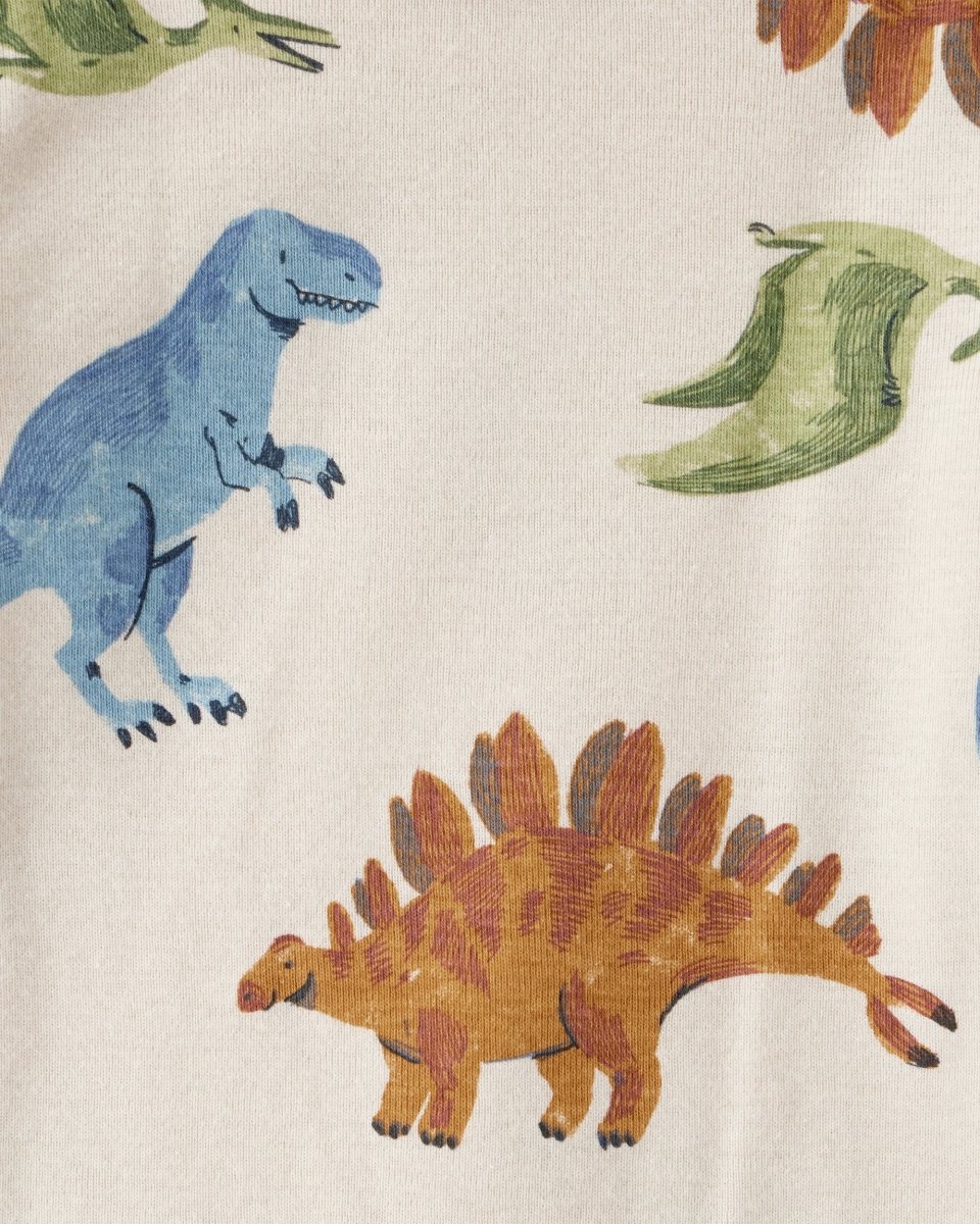 Pack 4 bodies de manga larga con dinosaurios y rayas