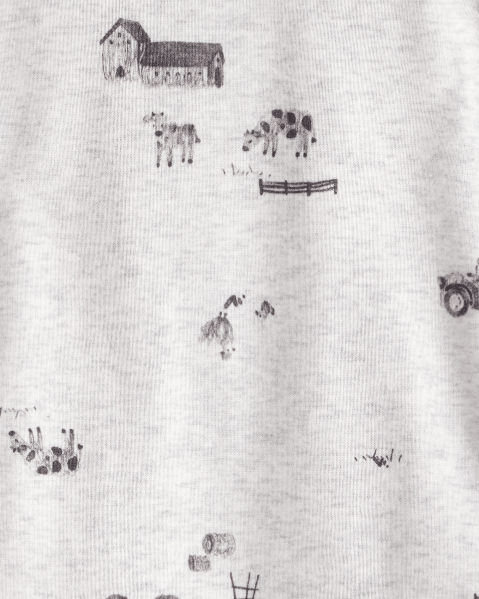 Pack 4 bodies de manga larga con estampados de granja