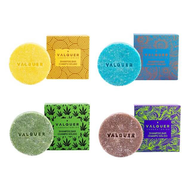 Pack 4 champús sólidos exóticos: Acid, Luxe, Sunrise y Hemp - 200 g