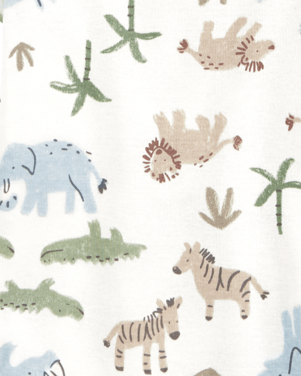 Pack cinco bodies de algodón, diseño safari