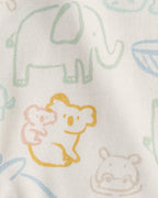 Pack cinco bodies de algodón, estampado de animales y a rayas