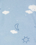Pack cinco bodies de algodón, estampados de galletas y nubes