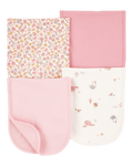 Pack cuatro babitas algodón rosadas