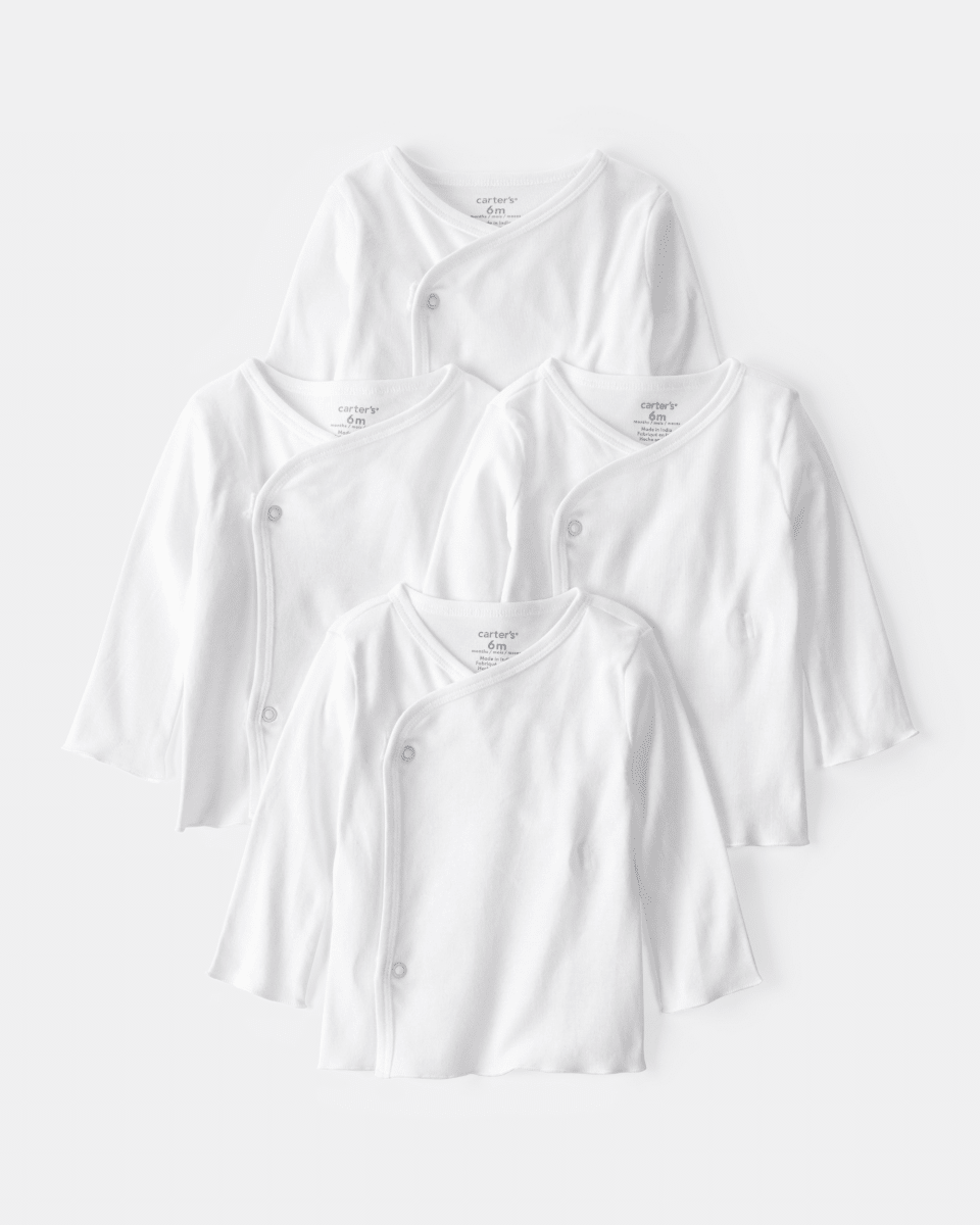 Pack cuatro batitas con diseño blanco liso