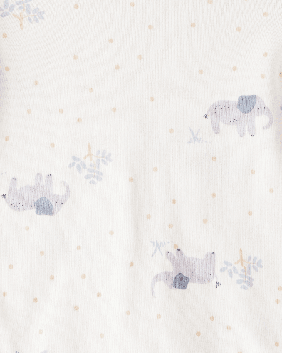 Pack cuatro bodies de algodón manga larga con estampado safari